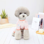 ペットウェア パジャマ 犬服 ペット用 犬用 猫用 ドッグウェア ツナギ ペットグッズ 袖あり プリント柄 カメ フルーツ 小型犬 ルームウェア 可愛い おしゃれ お散歩