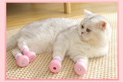 猫用足カバー 爪カバー シリコン製 猫靴 猫手袋 キャットシューズ 4個セット ペット用品 グルーミング ブラッシング お風呂 お手入れグッズ 通院 引っかき防止 ひっかき対策