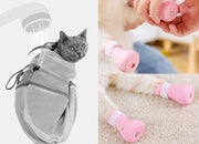 猫用足カバー 爪カバー シリコン製 猫靴 猫手袋 キャットシューズ 4個セット ペット用品 グルーミング ブラッシング お風呂 お手入れグッズ 通院 引っかき防止 ひっかき対策