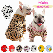ドッグウェア ペットウェア トレーナー フリース プルオーバー 犬の服 犬服 洋服 ペット用品 小型犬 猫 長袖 袖付き ヒョウ柄 ウシ アボカド クリスマス トナカイ 防寒 お散歩 お出かけ おしゃれ かわいい いぬ 猫 ねこ