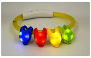 首輪アクセサリー LEDライト ペット用品 犬 猫 シリコン お散歩グッズ 光るチャーム ボタン電池式 夜間 安全対策 事故防止