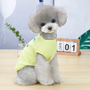 ペットウェア タンクトップ 犬服 猫服 ドッグ キャット ノースリーブ プルオーバー 無地 ワッフル素材 刺繍 シンプル かわいい おしゃれ お散歩 お出かけ  デイリー カジュアル 普段使い イヌ ネコ ピンク イエロー パープル