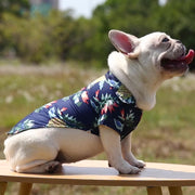ドッグウェア アロハシャツ 犬服 猫服 ペット用品 キャット 小型犬 袖あり 前あき スナップボタン ハイビスカス パイナップル ヤシの木 おしゃれ かわいい トロピカル 南国風 お出かけ リゾート お散歩 デイリー 普段使い 襟付き いぬ イヌ ねこ ネコ