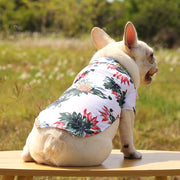 ドッグウェア アロハシャツ 犬服 猫服 ペット用品 キャット 小型犬 袖あり 前あき スナップボタン ハイビスカス パイナップル ヤシの木 おしゃれ かわいい トロピカル 南国風 お出かけ リゾート お散歩 デイリー 普段使い 襟付き いぬ イヌ ねこ ネコ