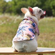 ドッグウェア アロハシャツ 犬服 猫服 ペット用品 キャット 小型犬 袖あり 前あき スナップボタン ハイビスカス パイナップル ヤシの木 おしゃれ かわいい トロピカル 南国風 お出かけ リゾート お散歩 デイリー 普段使い 襟付き いぬ イヌ ねこ ネコ