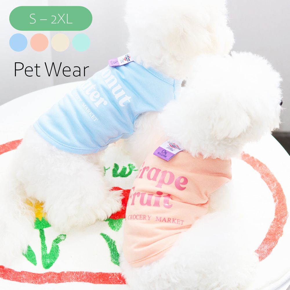 ドッグウェア 犬服 キャットウェア ペットウェア タンクトップ カットソー ノースリーブ 夏 春 犬 猫 小型犬 中型犬 バッグロゴ パステル 犬の服 猫の服 猫服 洋服 秋