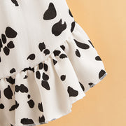 ドッグウェア ペットウェア ワンピース 犬服 猫服 小型犬 ドット ウシ柄 フリル 袖なし ノースリーブ お出かけ お散歩 かわいい おしゃれ イヌ いぬ ネコ ねこ キャットウェア