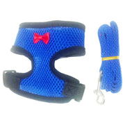 ハーネス リード 2点セット 鶏用 アヒル 鳥用 犬 猫 ペット用品 胴輪 メッシュ Dカン 蝶ネクタイ 通気性 薄手 調節可能 散歩 お出かけ 紐 ロープ かわいい シンプル ニワトリ あひる 鳥類 いぬ ねこ