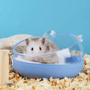 小動物用トイレ ハムスター 砂浴び 砂遊び 砂場 ペット用品 ねこ型 丸型 脚付き クリア 可愛い シンプル ペットグッズ