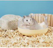 小動物用トイレ ハムスター 砂浴び 砂遊び 砂場 ペット用品 ねこ型 丸型 脚付き クリア 可愛い シンプル ペットグッズ