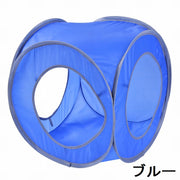 ペットトンネル キャットトンネル ペット用品 ペット用 犬用 猫用 トンネル プレイトンネル おもちゃ 折りたたみ可能 正方形 ３つ穴 青色 赤色 猫グッズ 犬グッズ カラバリ豊富 運動不足解消 ストレス解消