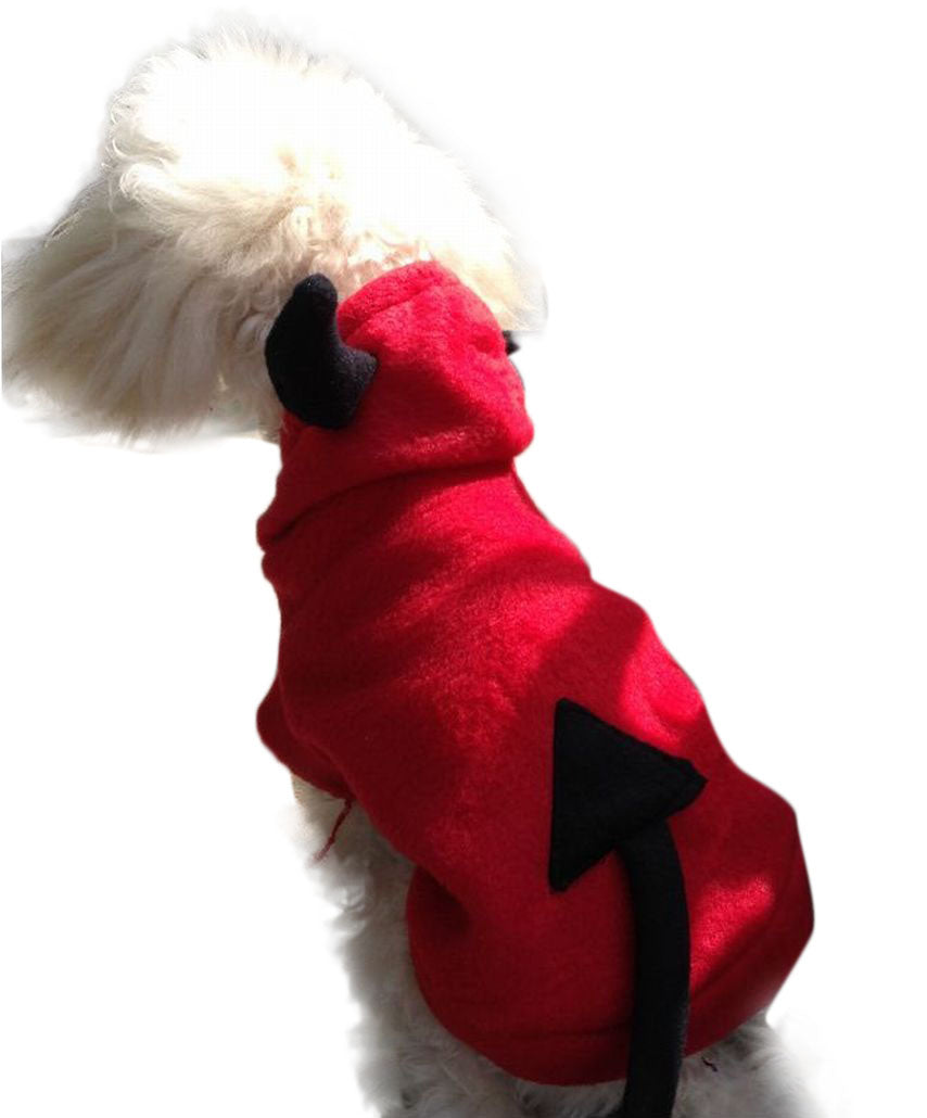 ペットウェア ドッグウエア パーカー 小悪魔 デビル コスプレ コスチューム ペット用 犬用 猫用 洋服 半袖 スナップボタン フード付き 悪魔の尻尾 ハロウィン クリスマス かわいい 犬の服 犬服 ドッグウェア キャットウェア キャットウエア イヌ用 いぬ用 ネコ用 ねこ用