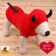 ペットウェア ドッグウエア パーカー 小悪魔 デビル コスプレ コスチューム ペット用 犬用 猫用 洋服 半袖 スナップボタン フード付き 悪魔の尻尾 ハロウィン クリスマス かわいい 犬の服 犬服 ドッグウェア キャットウェア キャットウエア イヌ用 いぬ用 ネコ用 ねこ用