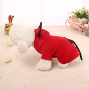 ペットウェア ドッグウエア パーカー 小悪魔 デビル コスプレ コスチューム ペット用 犬用 猫用 洋服 半袖 スナップボタン フード付き 悪魔の尻尾 ハロウィン クリスマス かわいい 犬の服 犬服 ドッグウェア キャットウェア キャットウエア イヌ用 いぬ用 ネコ用 ねこ用