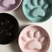 ペット用食器 フードボウル 陶器製 木製 竹製スタンド付き 餌入れ エサ入れ 犬 猫 スローフード 飲み込み 丸飲み 早食い防止