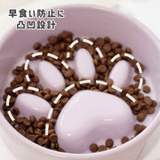 ペット用食器 フードボウル 陶器製 木製 竹製スタンド付き 餌入れ エサ入れ 犬 猫 スローフード 飲み込み 丸飲み 早食い防止