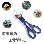 ペット用 爬虫類用 ハサミ型ピンセット 餌やり 餌あげ エサやり 逃げない ホールド 捕獲 糞掃除 フン掃除 うんち掃除 は虫類用 昆虫 トカゲ クモ