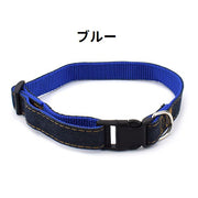 首輪 カラー 犬用 猫用 ペット用品 ワンタッチバックル 簡単装着 デニム Dカン付き 長さ調節可能 カジュアル 可愛い 散歩グッズ お出掛け イヌ用 ネコ用 ペットグッズ
