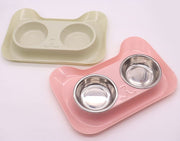 ペット用食器 フードボウル ダブルボウル 犬用 猫用 ペットグッズ お皿 餌入れ えさ入れ トレイ付き 台付き イヌ ネコ 水飲み かわいい 便利