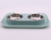 ペット用食器 フードボウル ダブルボウル 犬用 猫用 ペットグッズ お皿 餌入れ えさ入れ トレイ付き 台付き イヌ ネコ 水飲み かわいい 便利
