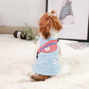 ペットウェア タンクトップ バッグ付き 取り外し可能 犬用 猫用 ドッグウェア キャットウェア 袖なし プルオーバー ボーダー柄 縞々 カジュアル お洒落 可愛い かわいい お散歩 お出かけ 普段使い ペット服 犬の服 猫の服