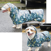 犬用レインコート ペット用品 ペットウェア DOG カッパ 雨具 ポンチョ型 フード付き 中型犬 大型犬 大きめ 被り型 雨対策 散歩 お出かけ レインウェア 雨の日 おさんぽ かわいい おしゃれ 無地 プリント ウサギ 恐竜 大きいサイズ