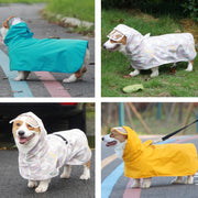犬用レインコート ペット用品 ペットウェア DOG カッパ 雨具 ポンチョ型 フード付き 中型犬 大型犬 大きめ 被り型 雨対策 散歩 お出かけ レインウェア 雨の日 おさんぽ かわいい おしゃれ 無地 プリント ウサギ 恐竜 大きいサイズ