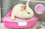 小動物用トイレ ウサギ用 兎 三角トイレ フック付き ペット用品 小型 お手入れ簡単 扇形 コーナー 角 ケージ固定 ラビット ペットグッズ