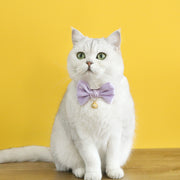 猫用首輪 カラー 猫 ねこ 首輪 セーフティーバックル リボン付き 鈴付き 調節可能 青 ピンク 紫 サテン調 かわいい 可愛い おしゃれ