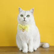 猫用首輪 カラー 猫 ねこ 首輪 セーフティーバックル リボン付き 鈴付き 調節可能 青 ピンク 紫 サテン調 かわいい 可愛い おしゃれ