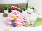 ネコ用おもちゃ 猫用知育玩具 猫 キャット ペット用品 ペット用おもちゃ ターンテーブル タワー ボールレール ボール遊び 回転 運動不足 ストレス解消 知育