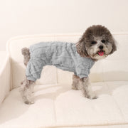 カバーオール ドックウェア ペットウェア つなぎ ふわふわ あったか 犬服 イヌ ロンパース 袖あり プルオーバー 防寒 もこもこ かわいい おしゃれ キュート お出かけ お散歩 小型犬 秋 冬