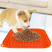 フードマット フードボウル ペット用食器 リックパッド 早食い防止 お食事マット ランチョンマット ペット用品 猫用 犬用 吸盤 滑り止め シリコン製 ソフト やわらかい 凹凸 ウェーブ 六角形 ホネ型 スクエア 四角 かわいい おしゃれ 便利グッズ 橙 青 緑 灰