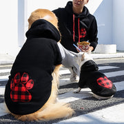 ペット用パーカー ペットウェア 犬服 猫服 フード付き 袖あり ハート 肉球 ドッグウェア 可愛い おしゃれ お出かけ 抜け毛対策 お散歩 記念写真 ギフト プレゼント ワンちゃん ネコちゃん イヌ ネコ キャット ドッグ 黒