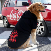 ペット用パーカー ペットウェア 犬服 猫服 フード付き 袖あり ハート 肉球 ドッグウェア 可愛い おしゃれ お出かけ 抜け毛対策 お散歩 記念写真 ギフト プレゼント ワンちゃん ネコちゃん イヌ ネコ キャット ドッグ 黒