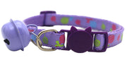 猫用首輪 鈴付き ねこ ペット用品 ハート柄 キャンディ柄 カラー チョーカー セーフティーバックル 首飾り アクセサリー おしゃれ かわいい おめかし キュート ギフト プレゼント キャットグッズ ネコ用品 ペットグッズ ピンク ブルー パープル