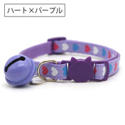 猫用首輪 鈴付き ねこ ペット用品 ハート柄 キャンディ柄 カラー チョーカー セーフティーバックル 首飾り アクセサリー おしゃれ かわいい おめかし キュート ギフト プレゼント キャットグッズ ネコ用品 ペットグッズ ピンク ブルー パープル