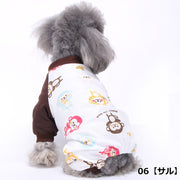 ドッグウェア ペットウェア 犬服 犬用 つなぎ カバーオール ロンパース パーカー プルオーバー 長袖 洋服 アニマル柄 ハート柄 デザイン豊富 ペット用品 フード付き 袖付き 可愛い