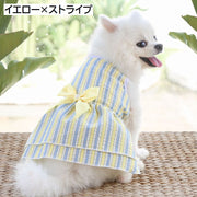 ペット用ワンピース ドレス 犬服 猫服 リボン ドッグウエア キャットウエア ノースリーブ 花柄 フラワープリント ストライプ お出掛け おめかし 記念日 ペット用品 わんちゃん ねこちゃん