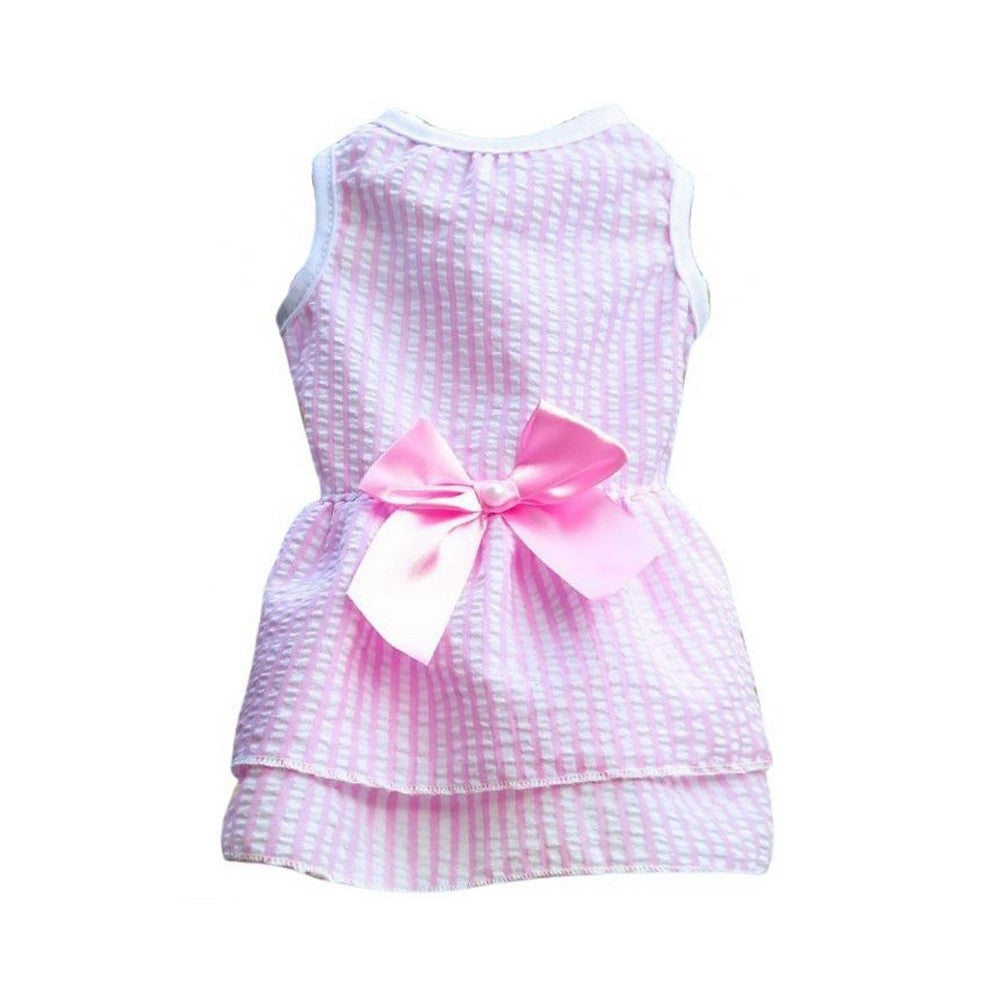 ペット用ドレス 犬服 猫服 ワンピース チュール リボン D×ピンク バリエーション画像