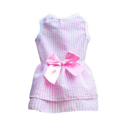 ペット用ドレス 犬服 猫服 ワンピース チュール リボン D×ピンク バリエーション画像