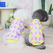 ペット用トレーナー イヌ用トレーナー ペット用トップス イヌ用トップス 小型犬 中型犬 猫 ネコ ペットウェア 犬服 ペットグッズ 袖あり 裾リブ 袖リブ プルオーバー 総柄 アーガイル柄 グリーン パープル シンプル カジュアル かわいい キュート 春 秋