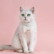 ペット用ネックレス 猫用 小型犬 チョーカー 首飾り アクセサリー パール調 リボン アジャスター付き フェイクパール ネコ用 イヌ用 可愛い おしゃれ おめかし 華やか 撮影 ペットグッズ