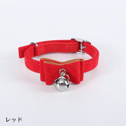 首輪 カラー チョーカー ペット用品 犬用 猫用 イヌ ネコ 小型犬 首飾り アクセサリー 鈴付き サイズ調節可 リボン バックル 蝶ネクタイ ボウタイ風 無地 ペットグッズ かわいい キュート おしゃれ お出かけ お散歩 赤 青 黒 ピンク