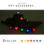 首輪用チャーム LEDライト 光る ペット用アクセサリー 首輪アクセサリー 犬 ドッグ ペット用品 散歩 夜間 夜道 球 丸い いぬ イヌ リチウム