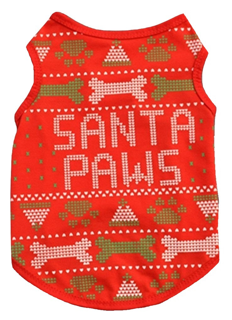 犬服 ドッグウェア 犬用ウェア 犬用シャツ タンクトップ 袖なし ノースリーブ クリスマスカラー Christmas Xmas ロゴプリント 洋服 ペット用  超小型犬用 小型犬用 中型犬用 イヌ用 ワンちゃん用  DOG 可愛い お散歩 お出掛け シンプル