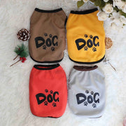 ペット用タンクトップ ペットウェア 犬服 猫服 犬用ウェア ドッグウェア 英字 ロゴ 可愛い おしゃれ お散歩 記念写真 ギフト プレゼント ワンちゃん ネコちゃん イヌ ネコ 黄色 ブラウン 赤 グレー