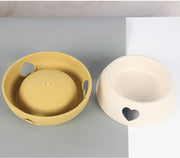 ペット用食器 フードボウル ウォーターボウル 犬用 猫用 小動物 エサ入れ 餌入れ 水入れ ペット用品 ペットグッズ ネコ イヌ ハムスター モルモット ウサギ チンチラ リス インコ 小鳥 給水 給餌 ハート シンプル かわいい 黄 青 ピンク 橙 灰