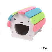 ハムスターハウス 小動物用ハウス ペットハウス ハムスター ハリネズミ ペット用品 ペット用おもちゃ ペットトイ カラフル ピンク ブルー グリーン クマ カタツムリ 窓付 リラックス 運動 ストレス発散