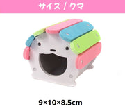 ハムスターハウス 小動物用ハウス ペットハウス ハムスター ハリネズミ ペット用品 ペット用おもちゃ ペットトイ カラフル ピンク ブルー グリーン クマ カタツムリ 窓付 リラックス 運動 ストレス発散